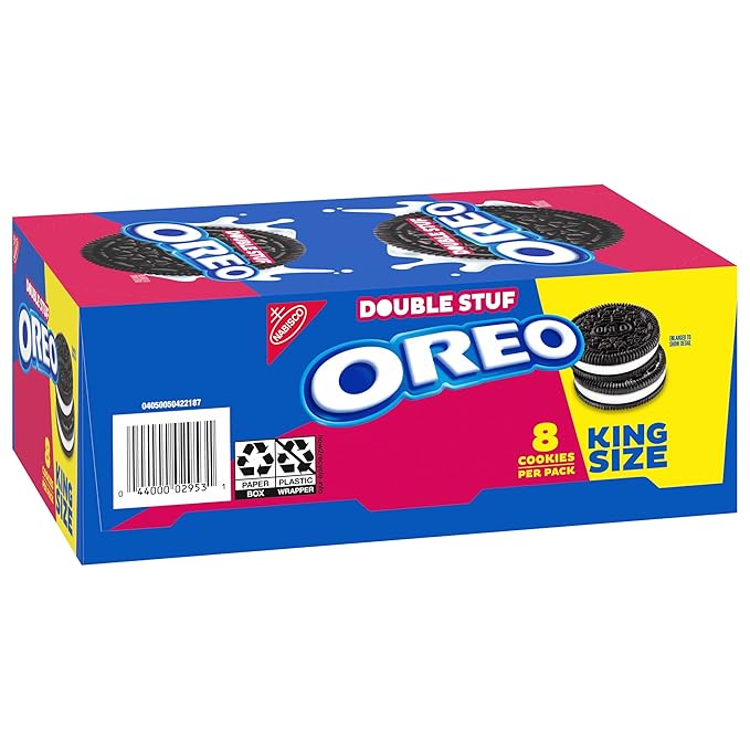 OREO Double Stuf Chocolate Sandwich Cookies King Size 10 Snack Packs (8 Cookies Per Pack)