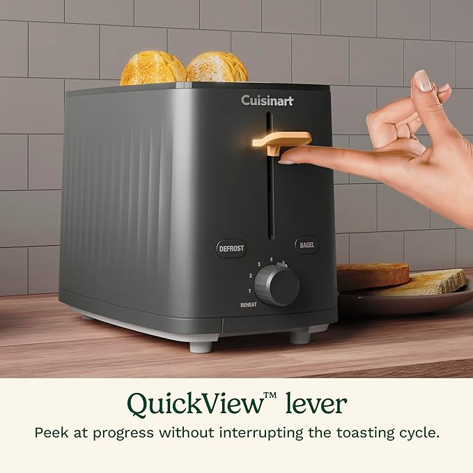 Cuisinart Soho™ Collection 2-Slice Toaster 7 Toaster Setting Defrost Reheat and Bagel Setting Convenient Rear Cord Storage Black CPT-7BK