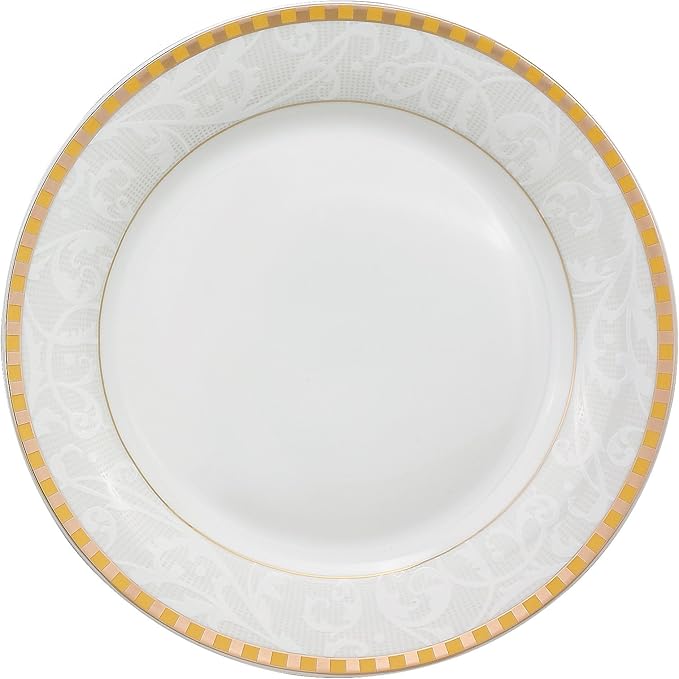 Lorren Home Trends 57-Piece Porcelain Dinnerware Set Ricamo-GD Service for 8