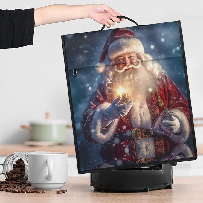 Kitchen Aid Mixer Cover Santa Claus Christmas Hat Stand Mixer Cover Compatible with 6-8 Quarts Stand Mixers Dust Covers with Zipper Pocket Foldable Washable Kitchen Aid Organizer Bag