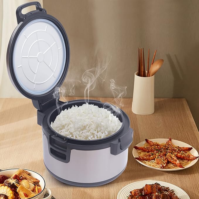 19 L/20QT Commercial Rice Warmer 100W Stainless Efficient Insulation Electric Rice Warmer Rice Warming Machine with Non-stick Inner Pot &amp Rice Spoon Suitable for Warming Rice Porridge Soup