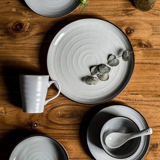 Dinnerware Set Dinnerware Sets Vintage Gray Ceramics Dinner Sets Of 28 Pieces Plates Bowls Combination