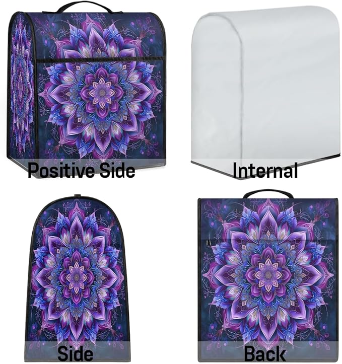 cfpolar Kitchen Aid Mixer Cover Compatible with 6-8 Quarts Purple Ethnic Mandala Stand Mixer Cover Kitchen Aid Mixers Accessories Appliance Organizer