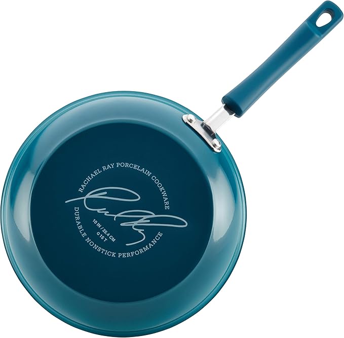 Rachael Ray Brights Nonstick Cookware Pots and Pans Set 10 Piece Marine Blue