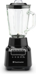 Toastmaster 400 Watt Blender with 48 oz Glass Jar - For Fruit Smoothies Shakes &amp More - Powerful Kitchen Blender with Multiple Speeds - Stainless Steel Blades