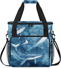 Watercolor Whales Coffee Maker Travel Bag for Keurig K-Mini/K-Mini Plus Insulated Waterproof Tote with Pockets Portable Single-Serve Brewer Case