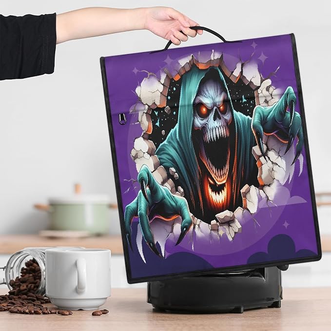 cfpolar Kitchen Aid Mixer Cover Compatible with 6-8 Quarts Halloween Grim Reaper Stand Mixer Cover Kitchen Aid Mixers Accessories Appliance Organizer Bag Dust Covers with Zipper Pocket