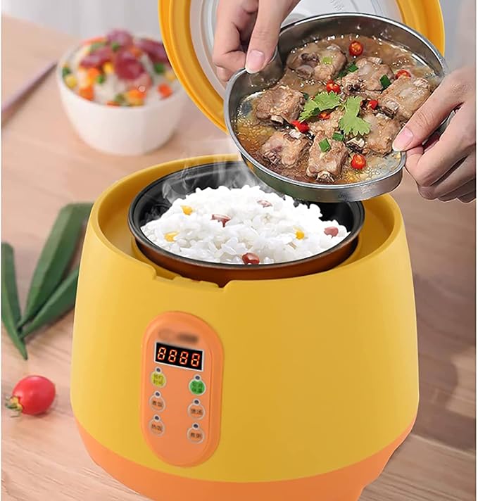 Rice Cooker with Steamer Household Dormitory Mini Rice Cooker One-Button Switch Automatic Heat Preservation for 1-2 People (A) ()