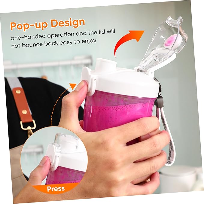 GLEAVI Portable Cordless Juicer Mixer for Fresh Juice Rechargeable Blender with Transparent Cup for Travel Sports and Home Use