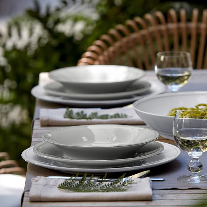 Costa Nova Ceramic Stoneware 5-Piece Place Setting Service for 1 - Friso Collection Grey | Microwave &amp Dishwasher Safe Dinnerware Set | Food Safe Glazing | Restaurant Quality Tableware