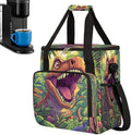 Cartoon Dinosaur Forest Coffee Maker Carring Bag Travel Carrying Storage Tote Bag Compatible with Keurig K-Mini or K-Mini Plus Portable Single Serve Coffee Brewer Case with Pockets for K-cup Pods