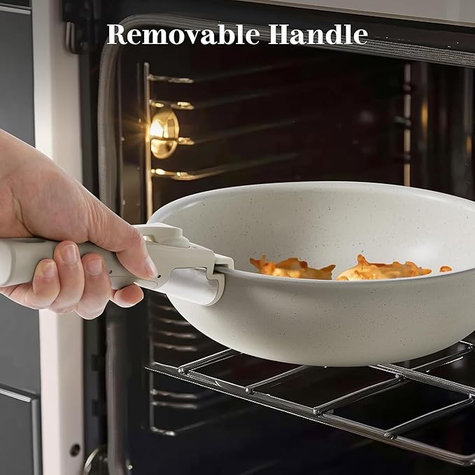 12 Pcs Pots and Pans Set Nonstick Kitchen Cookware Set with Detachable Handle