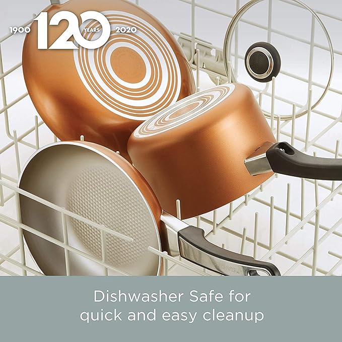 Farberware 21925 High Performance Nonstick Cookware Set / Pots and Pans Set Dishwasher Safe - 17 Piece Silver