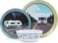 Melamine Plates and Bowls Sets12pcs Melamine Dinnerware Sets Unbreakable Dinnerware SetRV Camping Dishes SetLightweight Dishwasher Safe（White car）