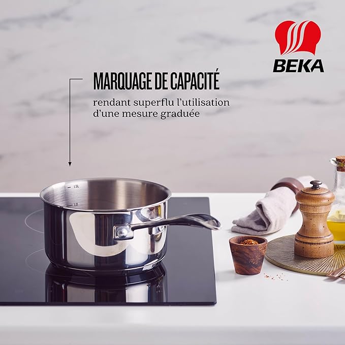 Beka Cookware Chef 4 Piece Stainless Steel Saucepan Set 44.5 x 24.5 x 15 cm Silver