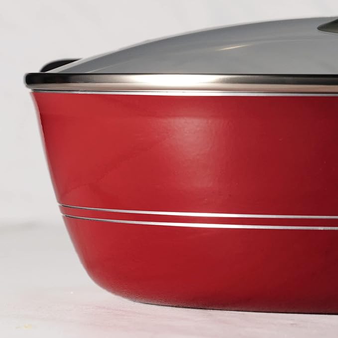 Tramontina Sicilia 1.25-Quart Small Non Stick Sauce Pan with Glass Lid Aluminum Nonstick Saucepan (Raspberry)