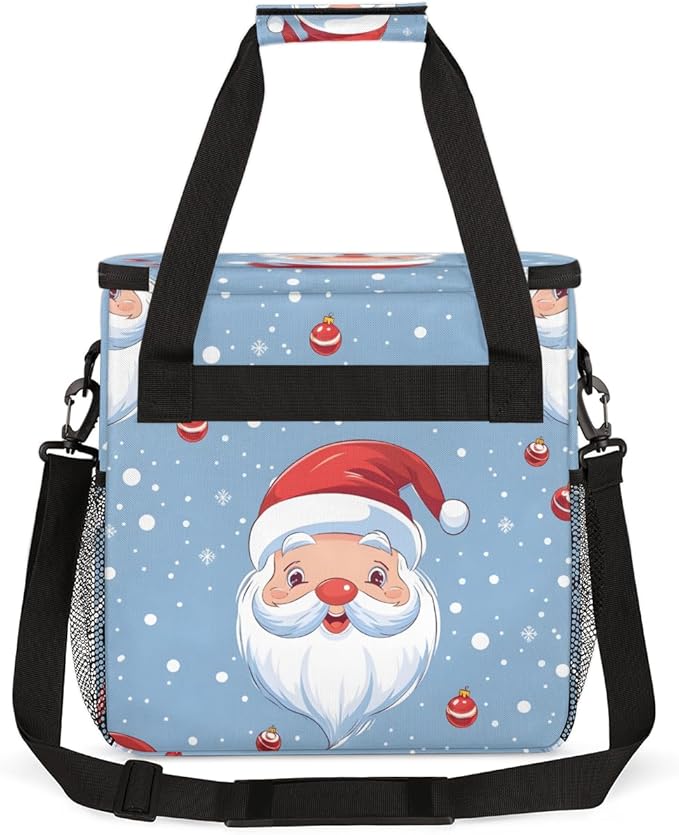 Cute Santa Claus Coffee Maker Carrying Bag Christmas Santa Claus Travel Storage Bag Compatible with K-Mini or K-Mini Plus Single Serve Coffee Brewer Carrying Case with Pockets &amp Shoulder Strap