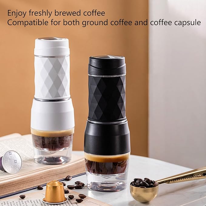 Manual Coffee Maker Hand Coffee Maker Portable Coffee Machine Hand Pressing Coffee Maker for Outdoor Travel (Black)