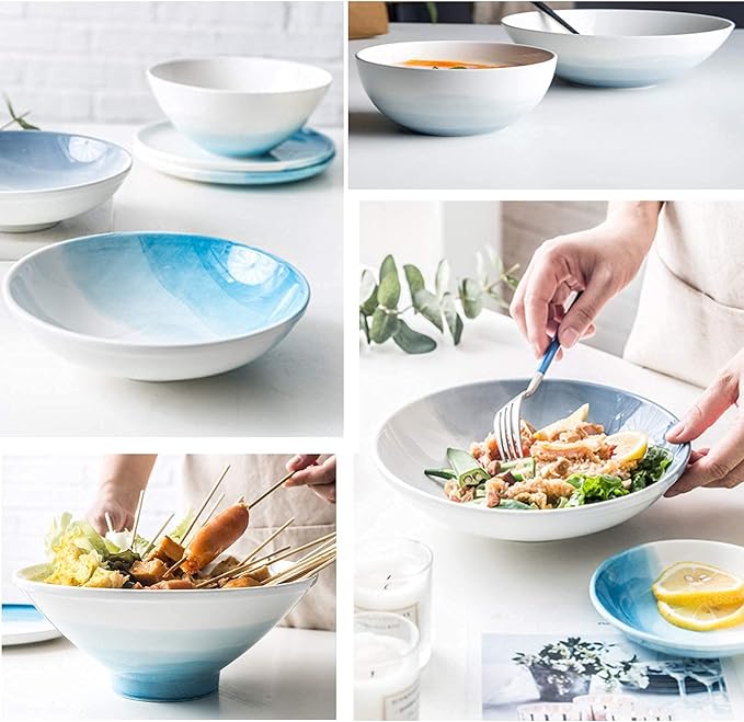 Porcelain Dinnerware SetComplete Porcelain CombinationModern Dinnerware SetInclude PlatesBowls Sets -Service for 4/6Microwave and Dishwasher Safefor Home (Gray 12 PCS)
