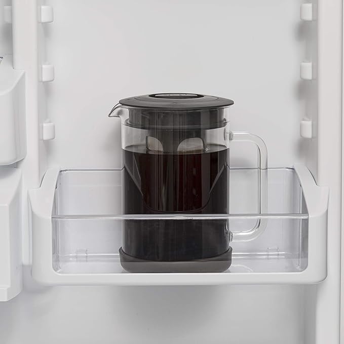Primula Pace Cold Brew Iced Coffee Maker with Durable Glass Pitcher and Airtight Lid Dishwasher Safe Perfect 6 Cup Size 1.6 Qt Black