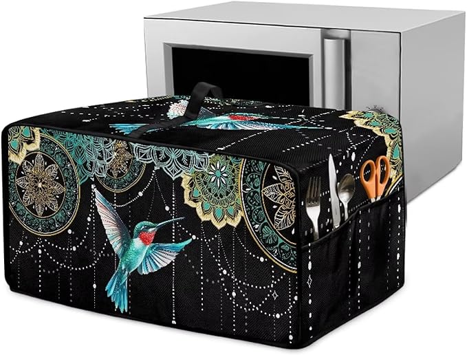 Toaster Oven Cover with Side Pockets Fits Most Kitchen Countertop Appliances Dustproof Toaster Oven Covers for Family Kitchen Essential Hummingbird Floral