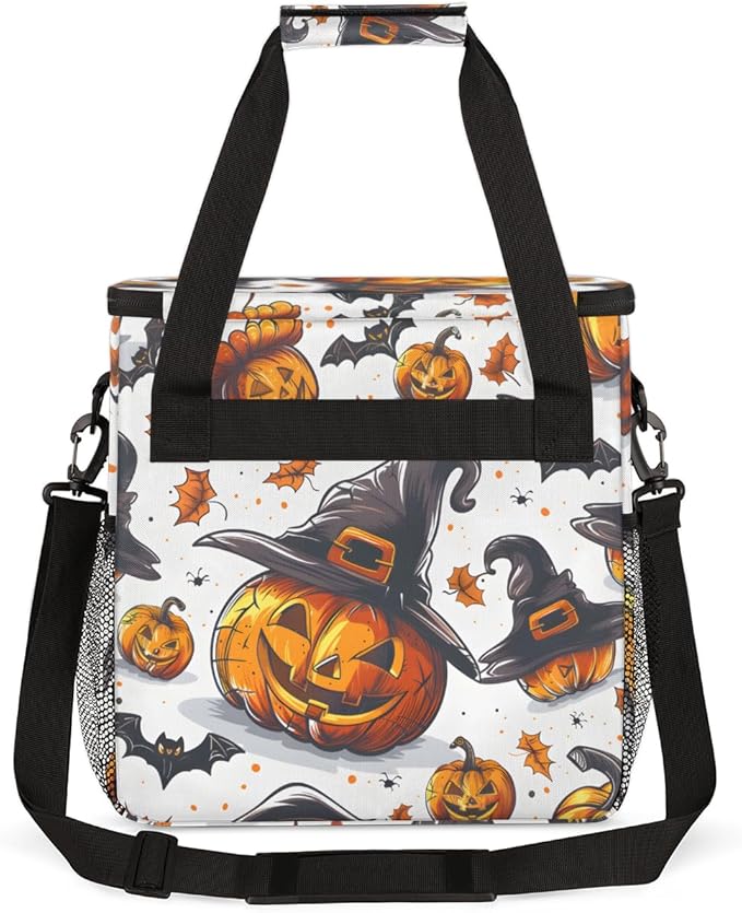Retro Pumpkin Coffee Maker Carrying Bag Glitter Pumpkin Travel Storage Bag Compatible with K-Mini or K-Mini Plus Single Serve Coffee Brewer Carrying Case with Multiple Pockets &amp Shoulder Strap