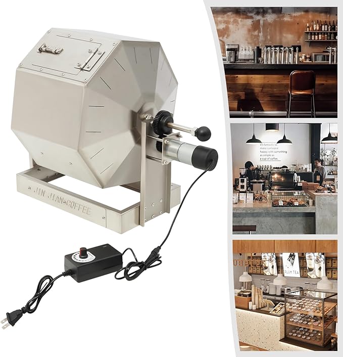 LOYALHEARTDY Stainless Steel Coffee Roaster Machine 3.83 Gallon Commercial Coffee Bean Roaster Machine with Automatic Rotation 5-45 Rpm Coffee Bean Baker for Home and Commercial Use