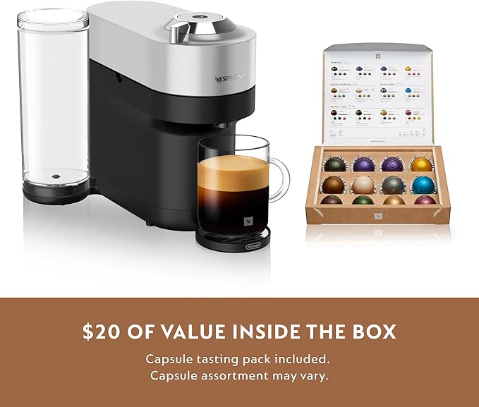 Nespresso Vertuo Pop+ Deluxe by De'Longhi with Aeroccino Silver