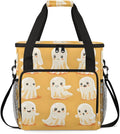 Cute Spooky Ghosts Coffee Maker Carrying Bag Portable Travel Storage Tote Bag Compatible with K-Mini or K-Mini Plus Single Serve Coffee Brewer Carrying Case with Multiple Pockets &amp Shoulder Stra