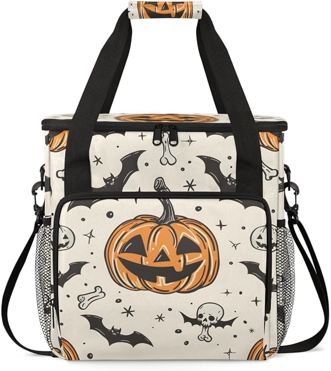 Watercolor Pumpkin Coffee Maker Carrying Bag Magical Pumpkin Travel Storage Bag Compatible with K-Mini or K-Mini Plus Single Serve Coffee Brewer Carrying Case with Multiple Pockets &amp Shoulder St