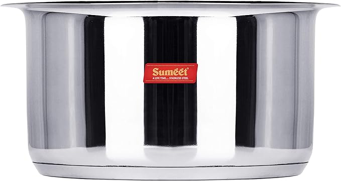 Sumeet Stainless Steel Milk Pot/Tope With Lid 6 Liter 1 Piece (Silver)