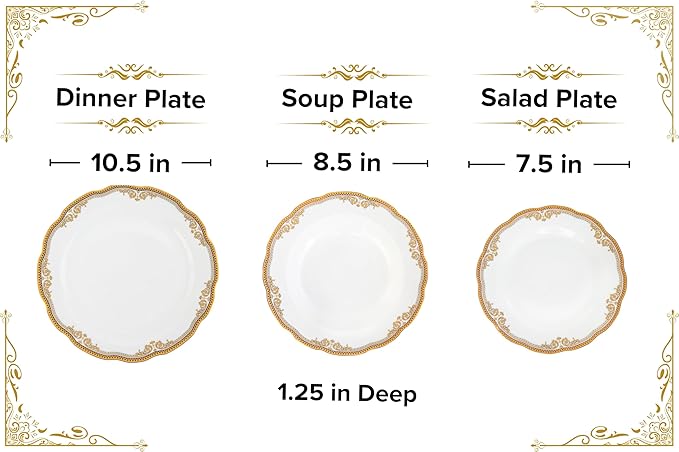 Dinnerware Set Service for 4-20 Piece Gold Floral Design Dishes Set for 4 - Luxurious Plates and Bowls Dish Set Ceramic Bowl - Kitchen Starter Sets for Apartment and Home (Floral Gold 2020)