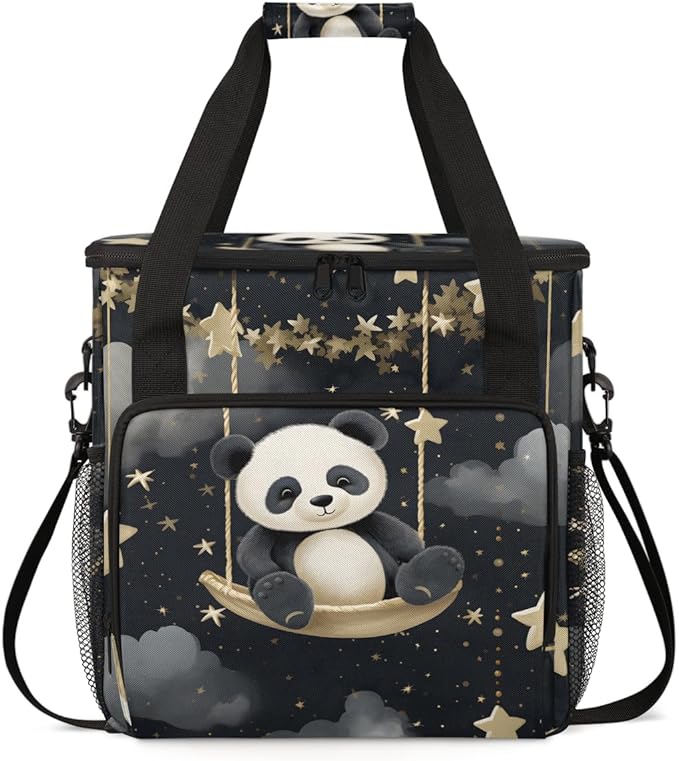Panda Coffee Maker Carrying Bag Cloud and Star Portable Travel Storage Tote Bag Compatible with K-Mini or K-Mini Plus Single Serve Coffee Brewer Carrying Case with Multiple Pockets &amp Shoulder St