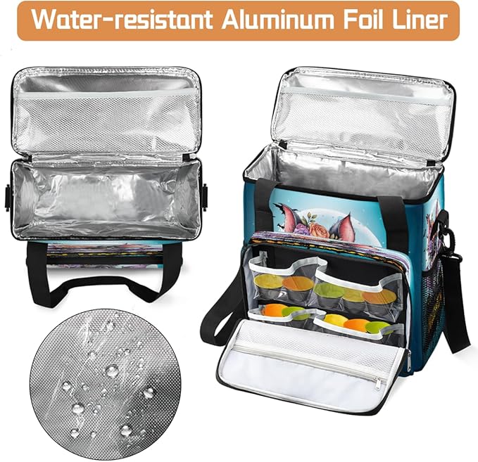 Halloween Bats Flower Moon Coffee Maker Carring Bag Travel Carrying Storage Tote Bag Compatible with Keurig K-Mini or K-Mini Plus Portable Single Serve Coffee Brewer Case with Pockets for K-cup Pods