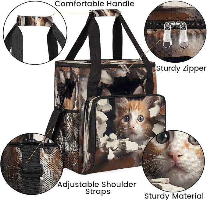 Lovely Cat Coffee Maker Carrying Bag for Keurig K-Mini or K-Mini Plus Storage Portable Coffee Maker Travel Bag