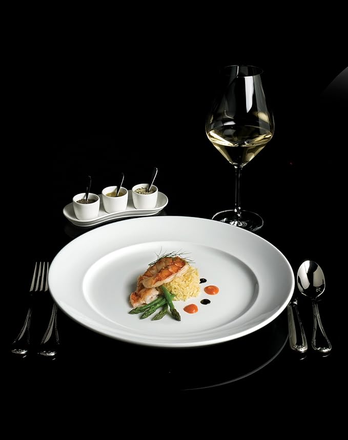 Fortessa Fortaluxe SuperWhite Vitrified China Dinnerware Cassia 16-Piece Place Setting Service for 4