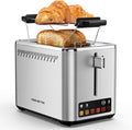 KEENSTAR Touch Screen 2-Slice Toaster with 6 Browning Levels Bagel Defrost &amp Timer Wide 1.5 Slots Removable Crumb Tray 900W Stainless Steel Smart Toaster for Bagels Breads &amp Waffles