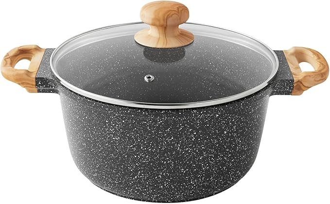 14-Piece Cast Aluminum Cookware Set Nonstick Prairie Signature Brown Speckle Kitchen Cooking Set Frypan Saucepan Dutch Pan Griddle 3 Felt Kitchen Cooking Set (Charcoal Speckle)