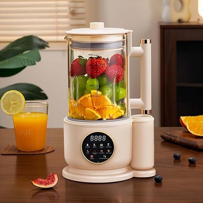 Nut Milk Maker &amp Multi-Function Blender Automatic Homemade Almond Soy Oat Milk Maker with Self-Cleaning Heated Boil Function Soundproof Design 12 Blades001