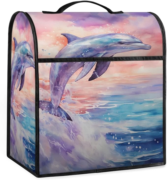 cfpolar Kitchen Aid Mixer Cover Compatible with 6-8 Quarts Animals Dolphin Ocean Stand Mixer Cover Kitchen Aid Mixers Accessories Appliance Organizer Bag Dust Covers with Zipper Pocket