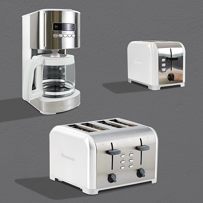 Kenmore drip Coffee Maker - 12 Cup programmable cafe machine with glass pot regular &amp bold brew auto shut off large water reservoir reusable filter kitchen appliances for cafeteria barista Wh