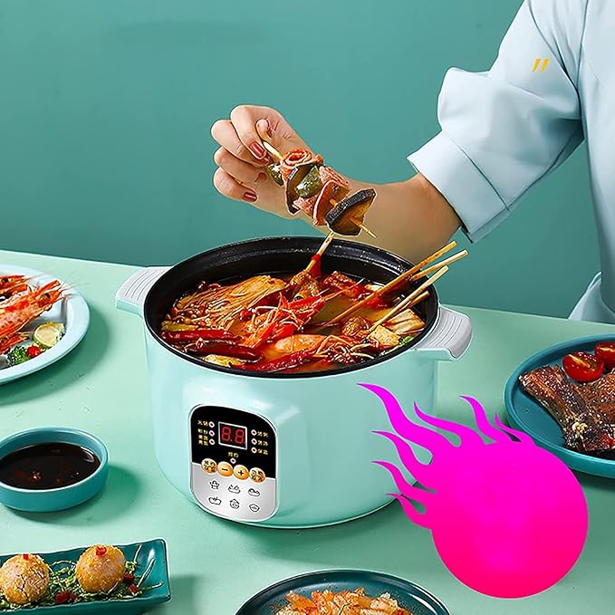 Rice Cooker Household Multifunctional All-in-one Rice Cooker/Frying Pan/Wok/Soup Pot Non-Stick Inner Pot for 1-4 People (B 1.6L) (A 1.6L)