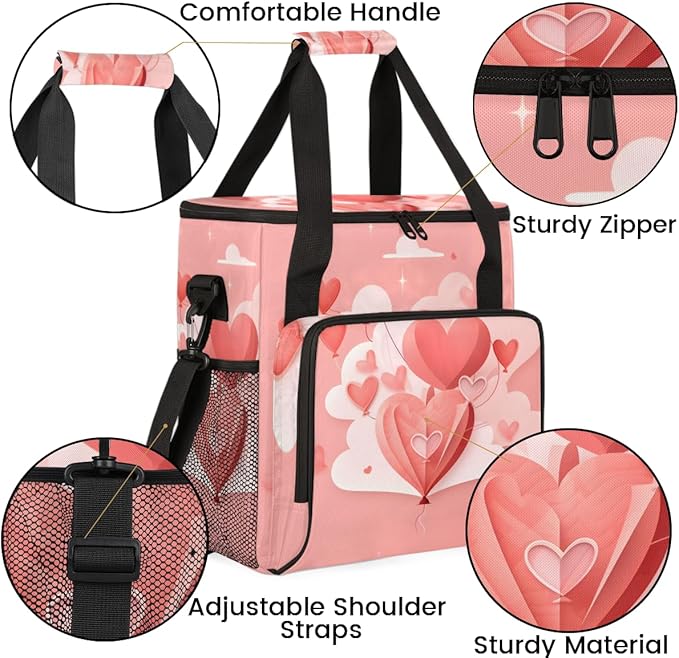 Cloud Heart Coffee Maker Carrying Bag Portable Travel Storage Tote Bag Compatible with K-Mini or K-Mini Plus Single Serve Coffee Brewer Carrying Case with Multiple Pockets &amp Shoulder Strap
