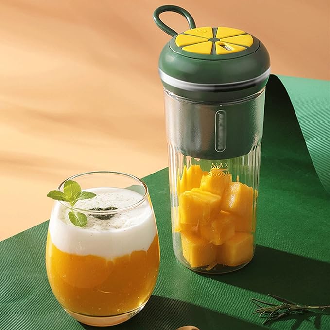 Portable Blender Home Mini Juice Cup Electric Juicer Cup USB Rechargeable Travel Carry Personal Blender Gym - Perfect Travel Partner (Color : Pink) (Green)