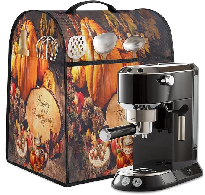 cfpolar Kitchen Aid Mixer Cover Compatible with 6-8 Quarts Thanksgiving Pumpkin Fall Stand Mixer Cover Kitchen Aid Mixers Accessories Appliance Organizer Bag Dust Covers with Zipper Pocket
