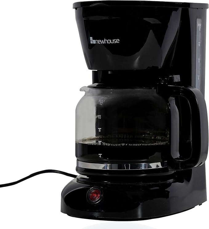 Newhouse Electric Coffee Machine NHCM-001-12 12-Cup Coffee Maker with Auto Shut Off Electric Pot with Metal Mesh Coffee Filter Basket ETL Certified for Hospitality and Residential Use
