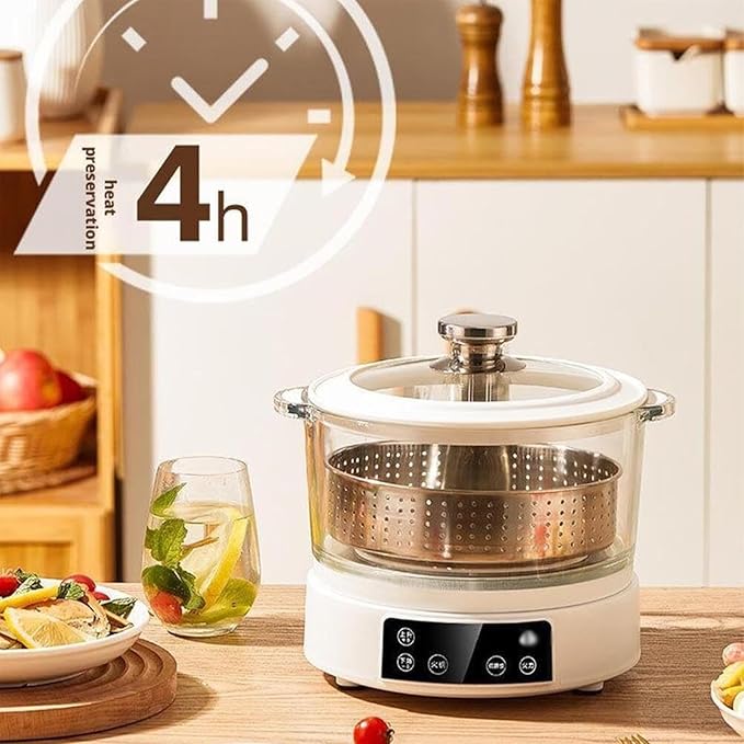 3L Low Sugar Rice Cooker Automatic Lifting Sugar Removal Rice Cooker Transparent Glass Pot 4 Gear Firepower (Green)