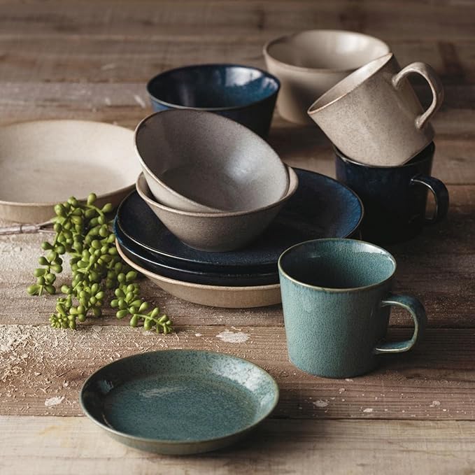 Aito Seisakusho 567-502 Mino Ware Natural Color Dinnerware Set Living Alone 6-Piece Set Gray Dishwasher Microwave Safe Made in Japan