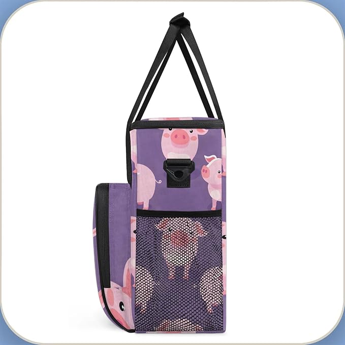 Pig Travel Coffee Maker Carrying Bag Large Organizer Storage Tote Bag Insulated Reusable Cooler Grocery Bags