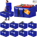 8-Pack Moving Bags with Backpack Straps &amp Carry Handles 25 Gallons-93 L Heavy Duty Storage Totes for Space Saving Foldable Storage Bags for College Dorm Travel Camping (Blue)